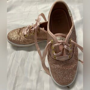 Kate Spade New York champion glitter Keds sneakers in rose gold